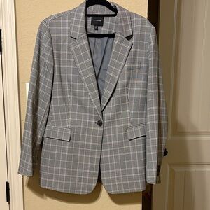 The Limited Classic Gray Plaid Blazer